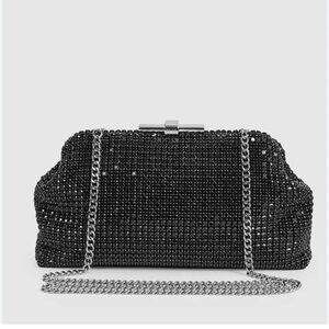 Reiss Black Adaline Embellished Clutch Bag